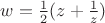 $w=\frac12 (z+\frac1z)$