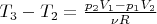 $T_3 - T_2 = \frac{p_2V_1 - p_1V_2}{\nu R}$