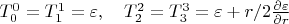 $T_{0}^{0}=T_{1}^{1}=\varepsilon, \quad T_{2}^{2}=T_{3}^{3}=\varepsilon+r/2\frac{{\partial}{\varepsilon}} {{\partial}{r}}$