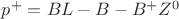 $p^+ = BL-B-B^+Z^0$