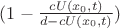 $ (1-\frac{cU(x_0,t)}{d-cU(x_0,t)})$