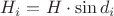 $H_i = H\cdot\sin d_i$