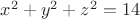 $x^2+y^2+z^2=14$