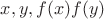 $x,y,f(x)f(y)$
