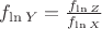 $f_{\ln Y}=\frac{f_{\ln Z}}{f_{\ln X}}$