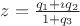 $z=\frac{q_1+\imath q_2}{1+q_3}$