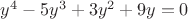 $y^4-5y^3+3y^2+9y=0$ $y^4-5y^3+3y^2+9y=0$