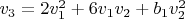 $v_3=2 v_1^2+6 v_1 v_2+b_1 v_2^2$
