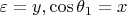 $\varepsilon = y, \cos{\theta_1} = x$