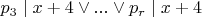 $p_3\mid x+4 \vee ... \vee p_r\mid x+4$