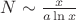 $N\sim\frac{x}{a\ln x}$