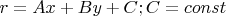 $r= Ax+By+C; C = const$