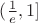 $(\frac{1}{e}, 1]$