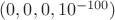 $(0,0,0,10^{-100})$