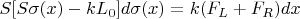 $S[S\sigma(x)-kL_0]d\sigma(x)=k(F_L+F_R)dx$