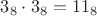$3_{8} \cdot 3_{8}=11_{8}$
