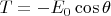 $T=-E_0 \cos \theta