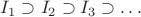 $I_1\supset I_2 \supset I_3\supset \dots$