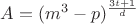 $A=(m^3-p)^{\frac{3t+1}{d}}$