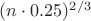 $(n \cdot 0.25)^{2/3}$