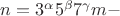 $n=3^\alpha5^\beta7^\gamma m-$