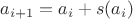 $a_{i+1}=a_i+s(a_i)$