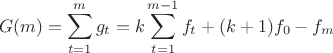 $$G(m)=\sum \limits _{t=1}^mg_t=k\sum \limits _{t=1}^{m-1}f_t+(k+1)f_0-f_m$$