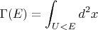 $\displaystyle \Gamma(E) = \int_{U<E} d^2x $