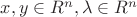$ x,y\in R^n, \lambda \in R^n $