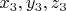 $x_3, y_3, z_3$