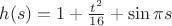 $h(s)= 1+\frac{t^2}{16}+\sin\pi s$