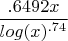 $\dfrac{.6492x}{log(x)^{.74}}$