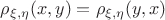 $\rho_{\xi,\eta}(x,y)=\rho_{\xi,\eta}(y,x)$