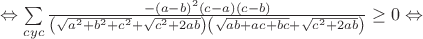 $\Leftrightarrow\sum\limits_{cyc}\frac{-(a-b)^2(c-a)(c-b)}{\left(\sqrt{a^2+b^2+c^2}+\sqrt{c^2+2ab}\right)\left(\sqrt{ab+ac+bc}+\sqrt{c^2+2ab}\right)}\geq0\Leftrightarrow$