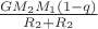 $ \frac{G M_2 M_1(1-q)}{R_2+R_2}$