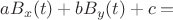 $a B_x(t) + b B_y(t) + c = $
