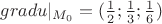 $gradu|_{M_0}=(\frac12;\frac13;\frac16)$