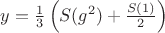 $y=\frac13\left(S(g^2)+\frac{S(1)}2\right)$