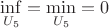 $ \inf\limits_{U_5} =\min\limits_{U_5}=0 $