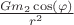 $\frac{G m_2 \cos(\varphi)}{r^2}$ $\frac{G m_2 \cos(\varphi)}{r^2}$