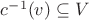 $c^{-1}(v)\subseteq V$