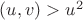 $(u,v)>u^2$