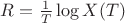 $R=\frac{1}{T}\log X(T)$