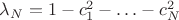 $\lambda_N = 1 - c_1^2 - \ldots - c_N^2$