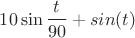 $10\sin\dfrac{t}{90}+sin(t)$