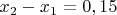 $x_2-x_1=0,15$