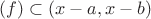 $(f)\subset(x-a,x-b)$