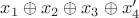 $x_1 \oplus x_2 \oplus x_3 \oplus x'_4$