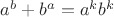 ${a^b} + {b^a} = {a^k}{b^k}$ ${a^b} + {b^a} = {a^k}{b^k}$