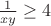 $\frac{1}{xy} \ge 4$